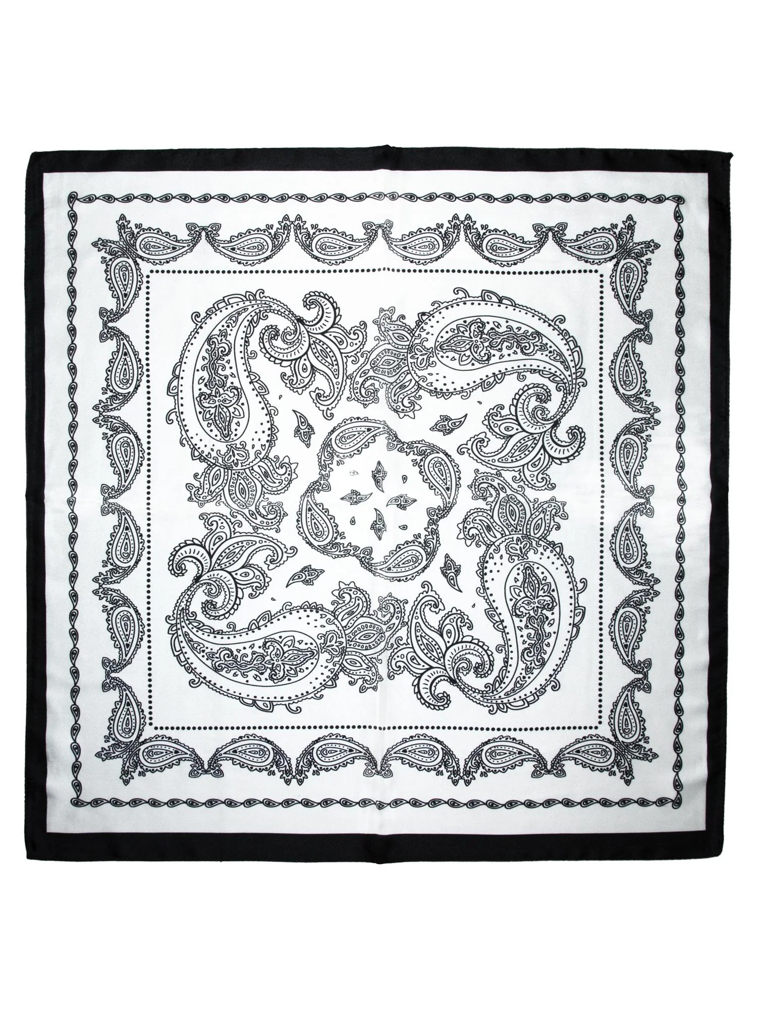 Skjerf paisley SILKE 70x70  Sort