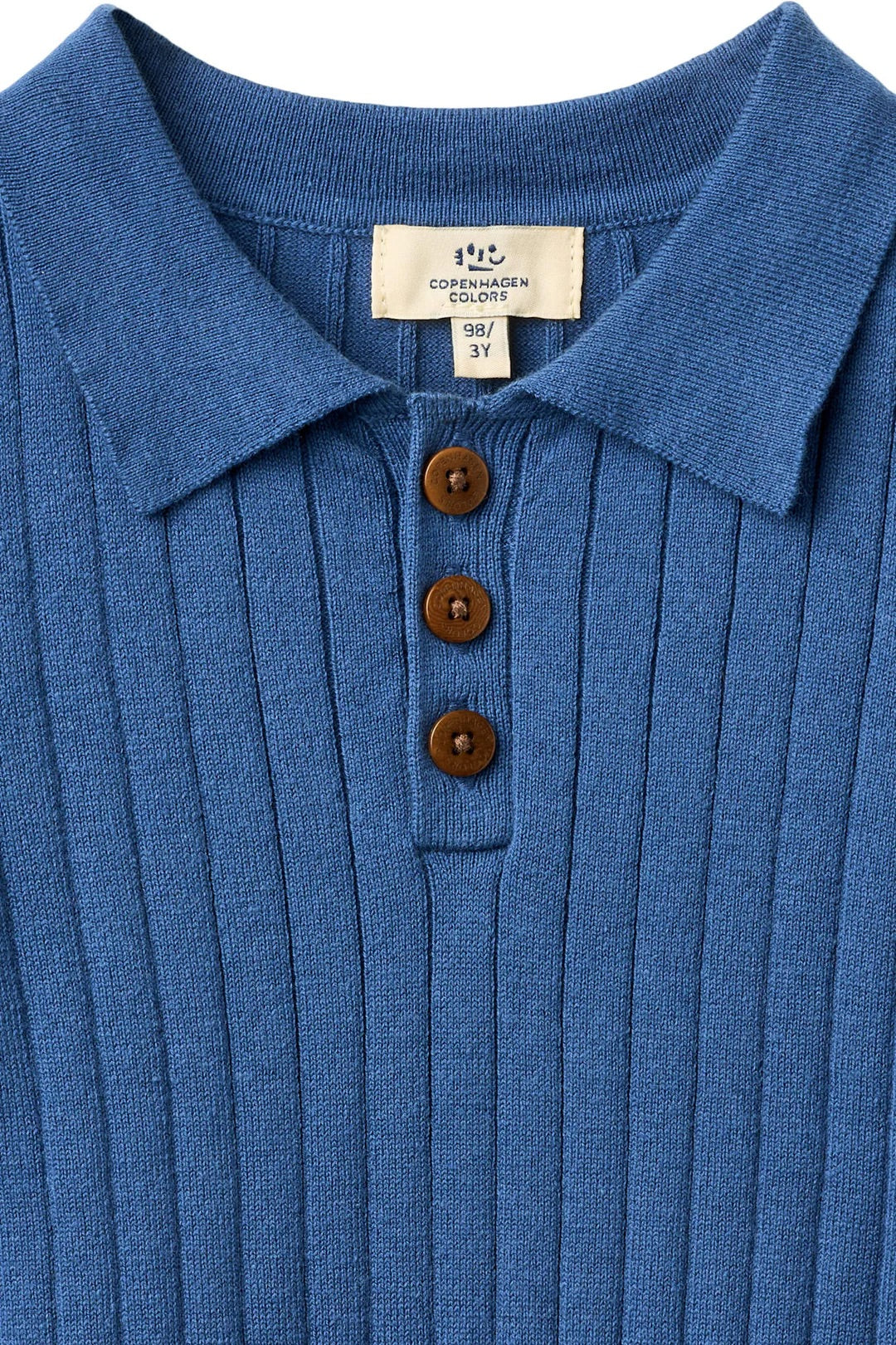 RIB KNITTED POLO  Sharp Blue/Cream Comb. - Image 3