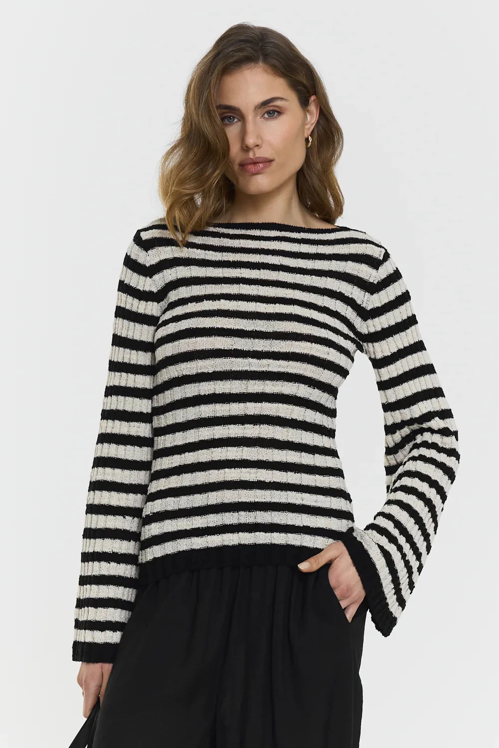 Karlie Knitted Top  Black Stripe - Image 3