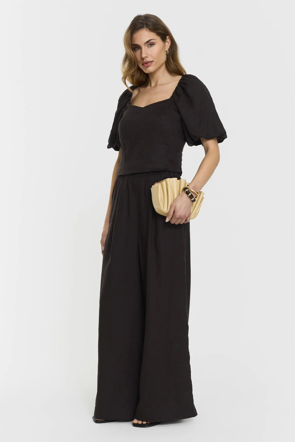 Audrina Linen Top  Coffee - Image 5