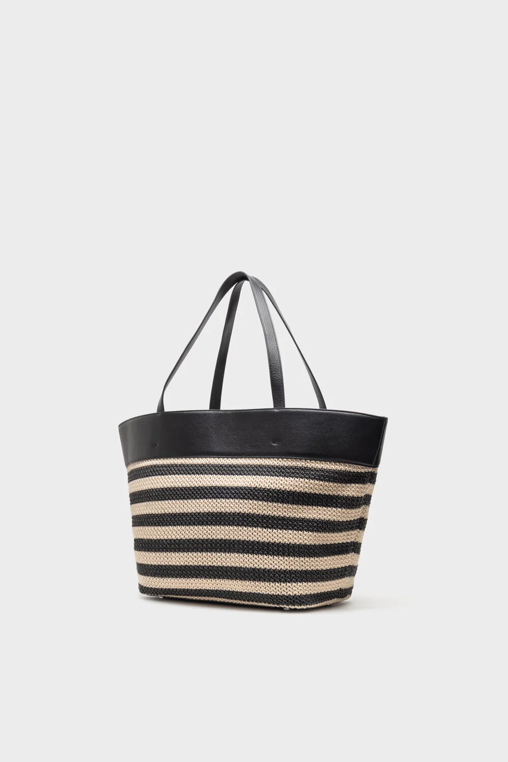 Aline Beach Bag  Black Beige Stripe - Image 4