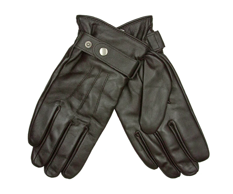 Hanske skinn  m/knapp  Brun