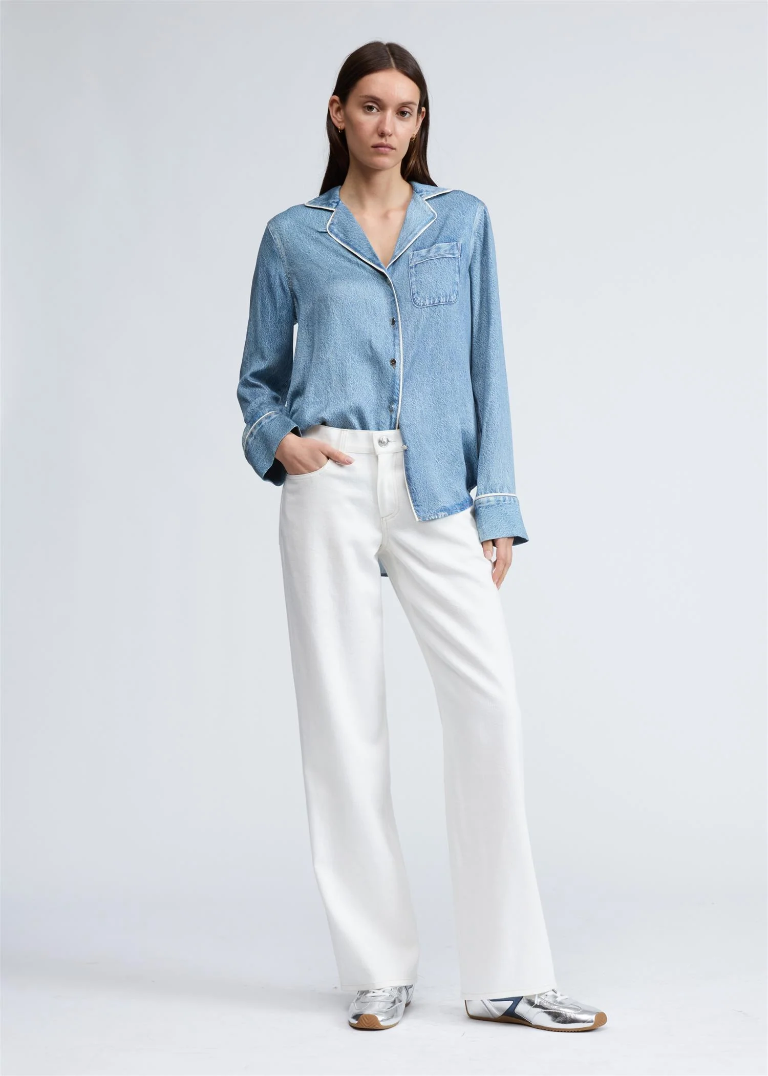 MIRAMAR SLINK LONG SLEEVE LOUNGE SHIRT  Zoe - Image 2