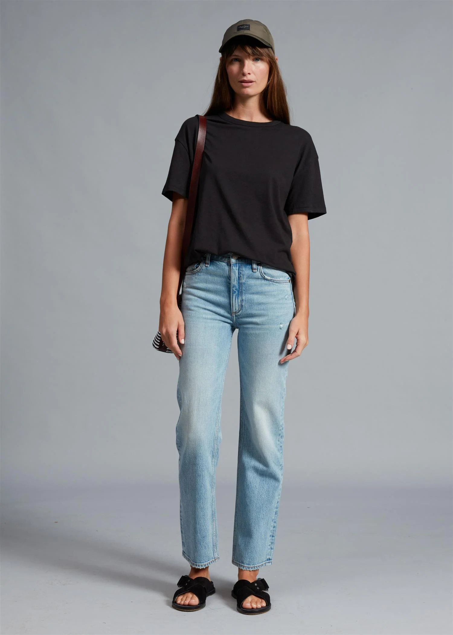 MINI SLUB BOYFRIEND TEE Black