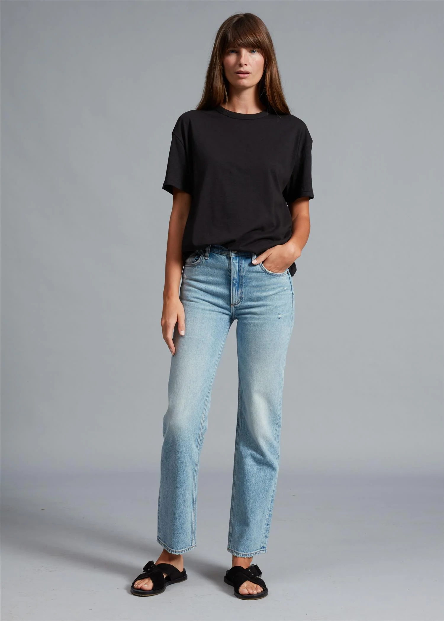 MINI SLUB BOYFRIEND TEE Black - Image 3