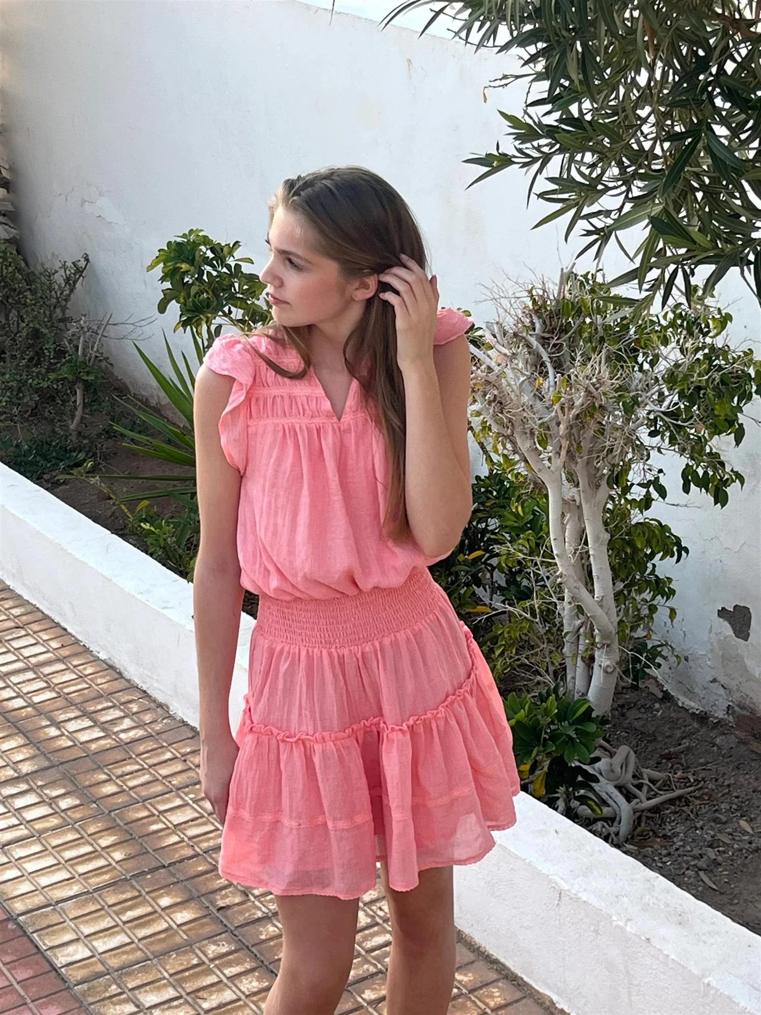 Milena dress  Coral - Image 3