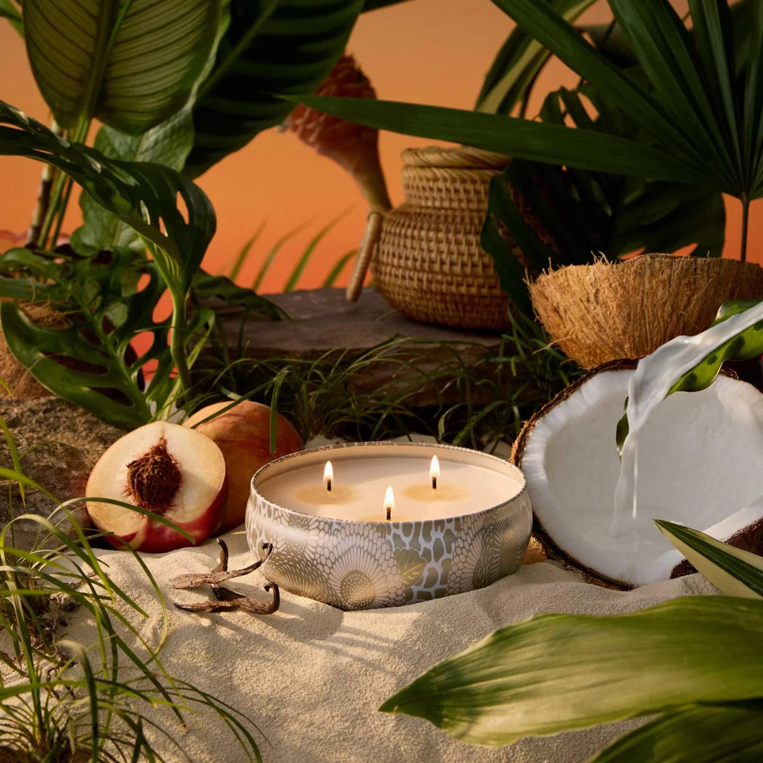 3-wick Tin Candle Tahitian Coconut Vanilla - Image 2