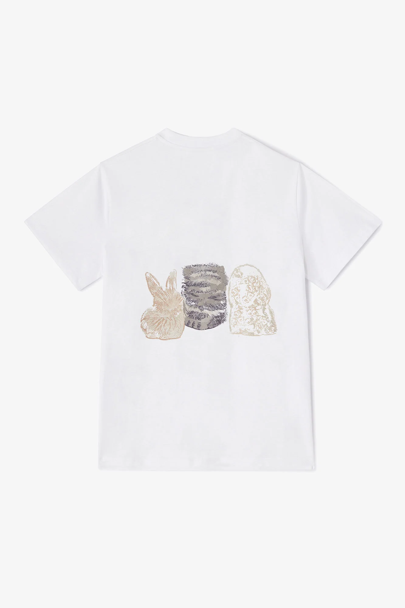 Basic Cotton Jersey Cute Animals  Bright White - Image 2
