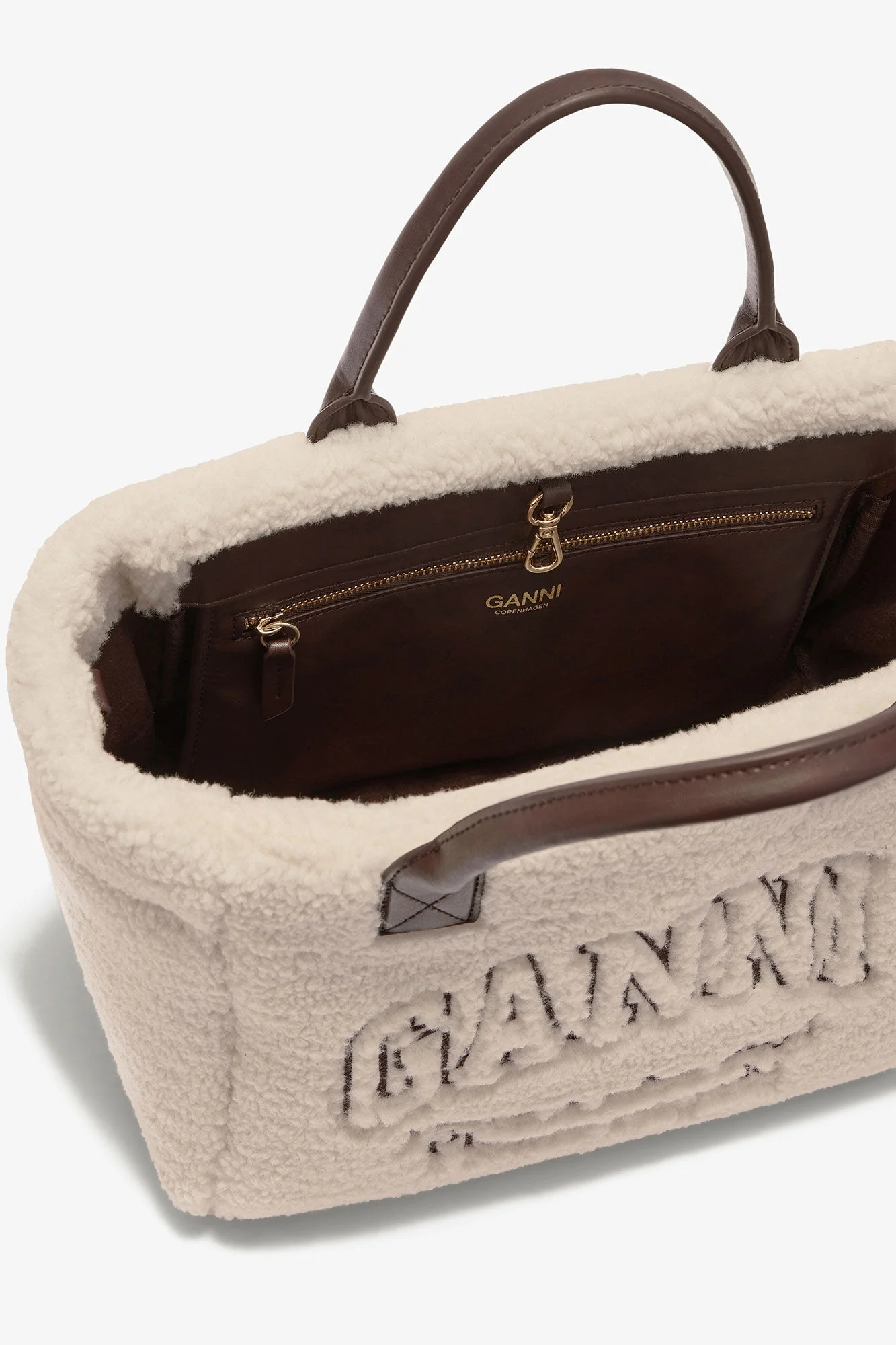 Small Easy Shopper Shearling  Egret - Image 3