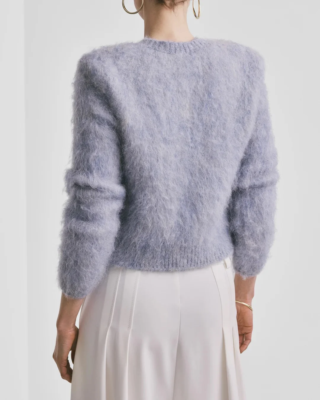 Hairy Knit Jacket  Sky Blue - Image 3