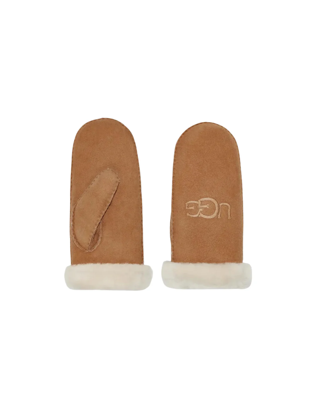Sheepskin embroider mitt  Chestnut - Image 2