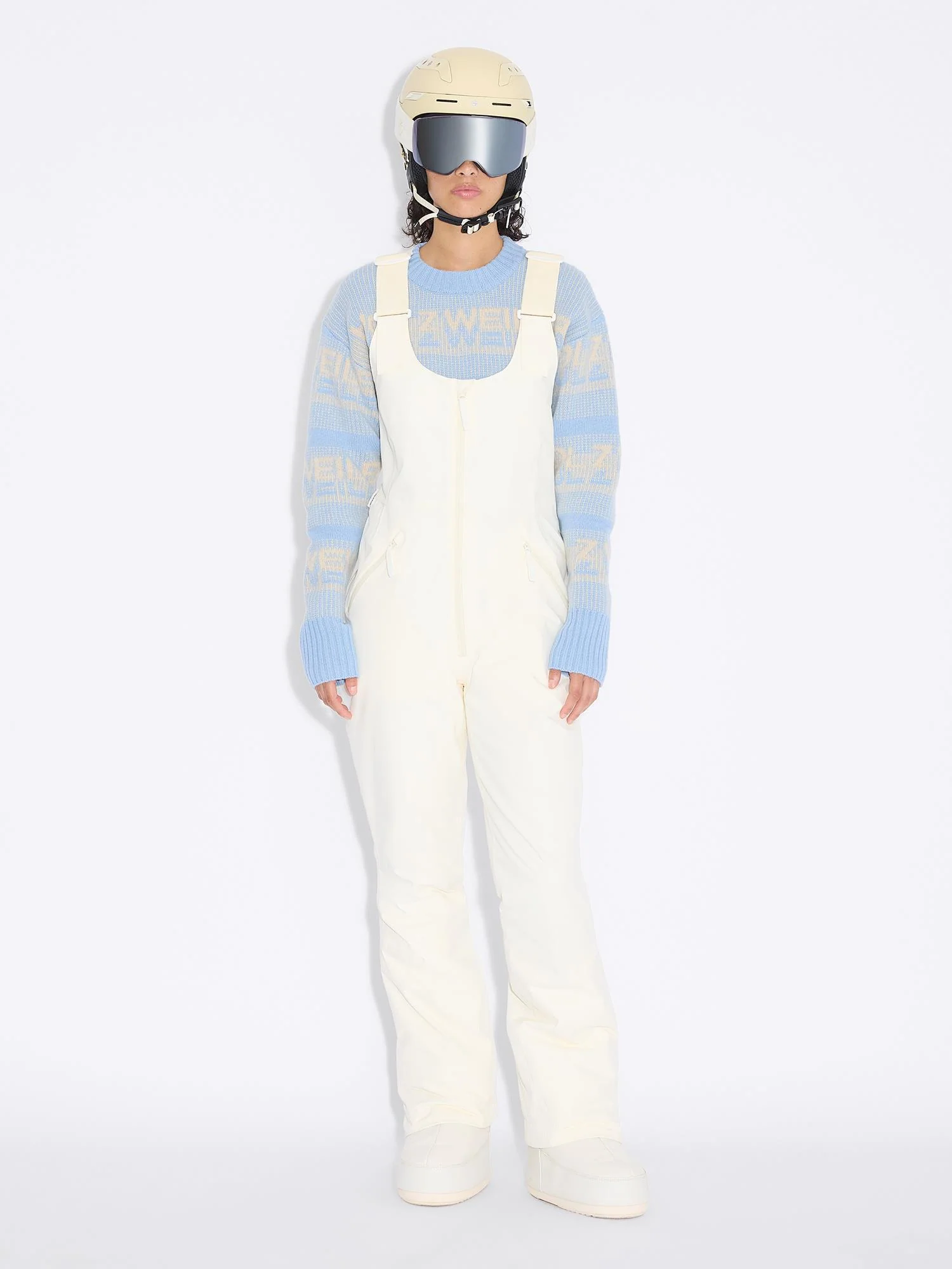 W Tryvann Bib Trousers  Ecru