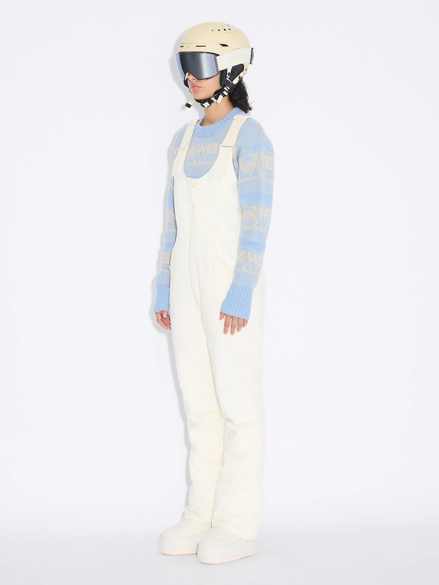 W Tryvann Bib Trousers  Ecru - Image 8