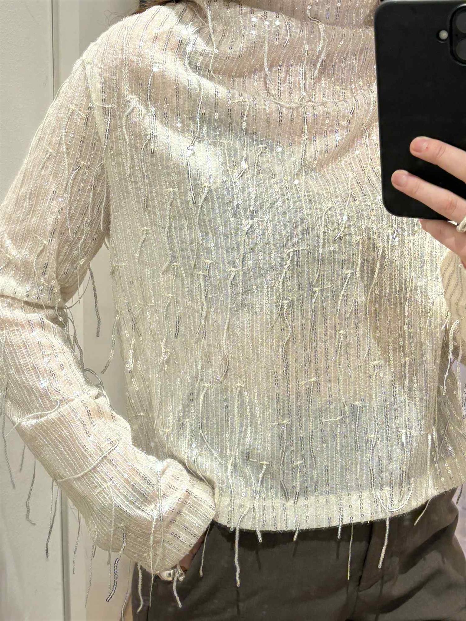 BEVERLY FRINGE TOP  Lt Gold - Image 2