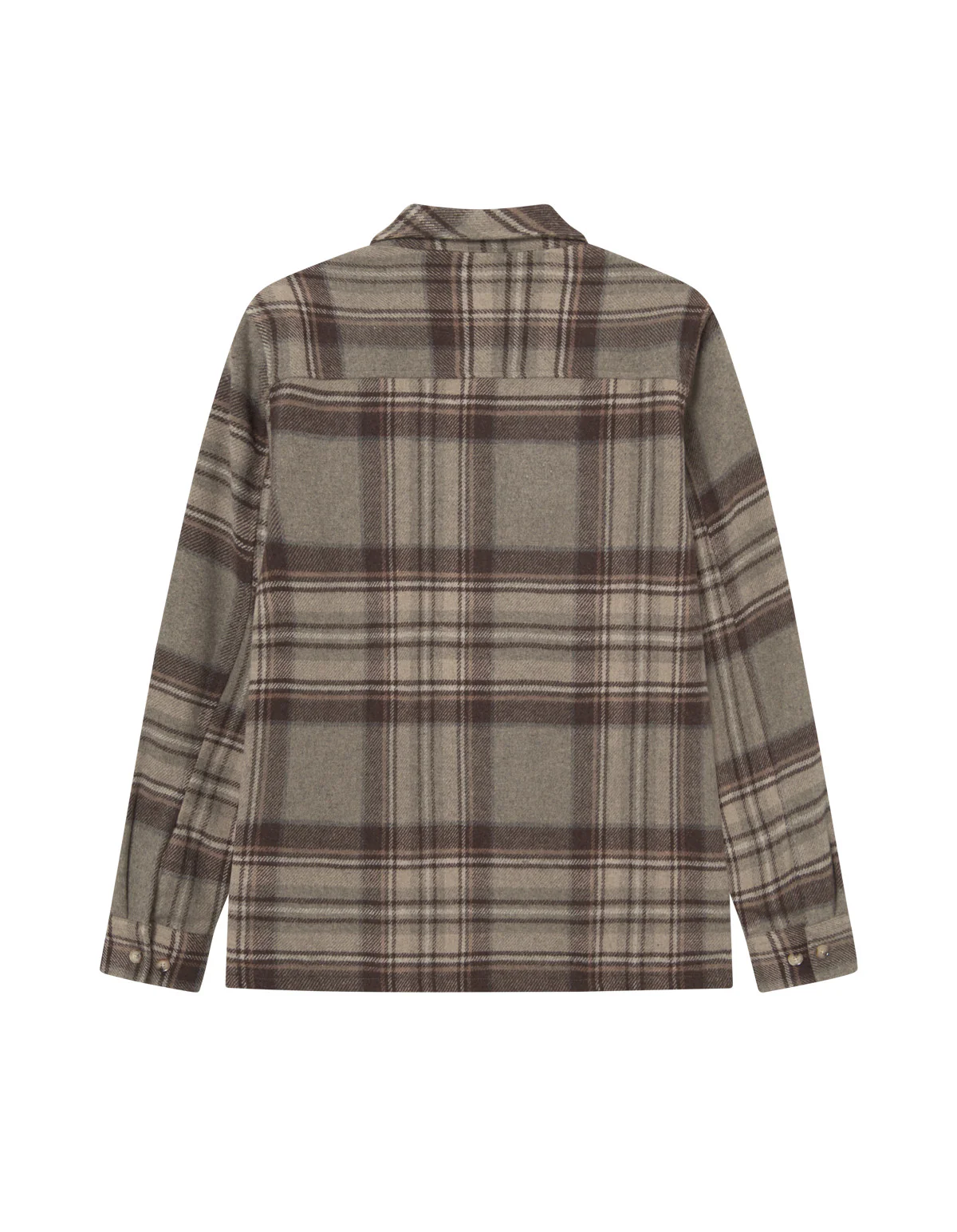 Kaleb Check Wool Overshirt  Grey Melange - Image 2