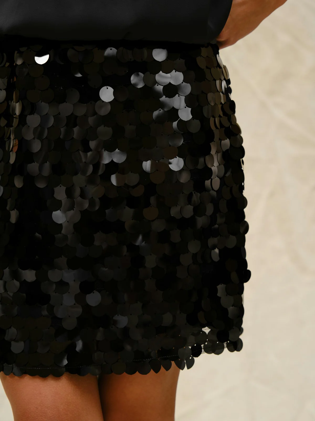 Miva Big Sequins Skirt  Black - Image 8
