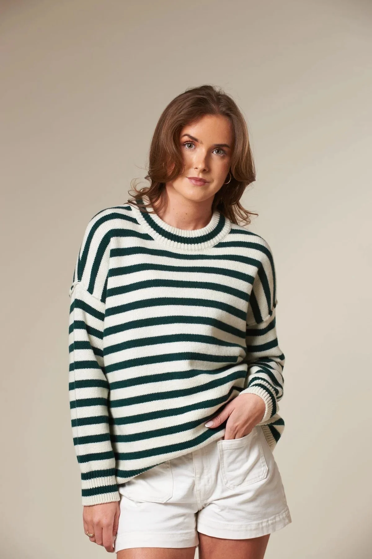 KAYNE Stripe  Offwhite/Ivy Green