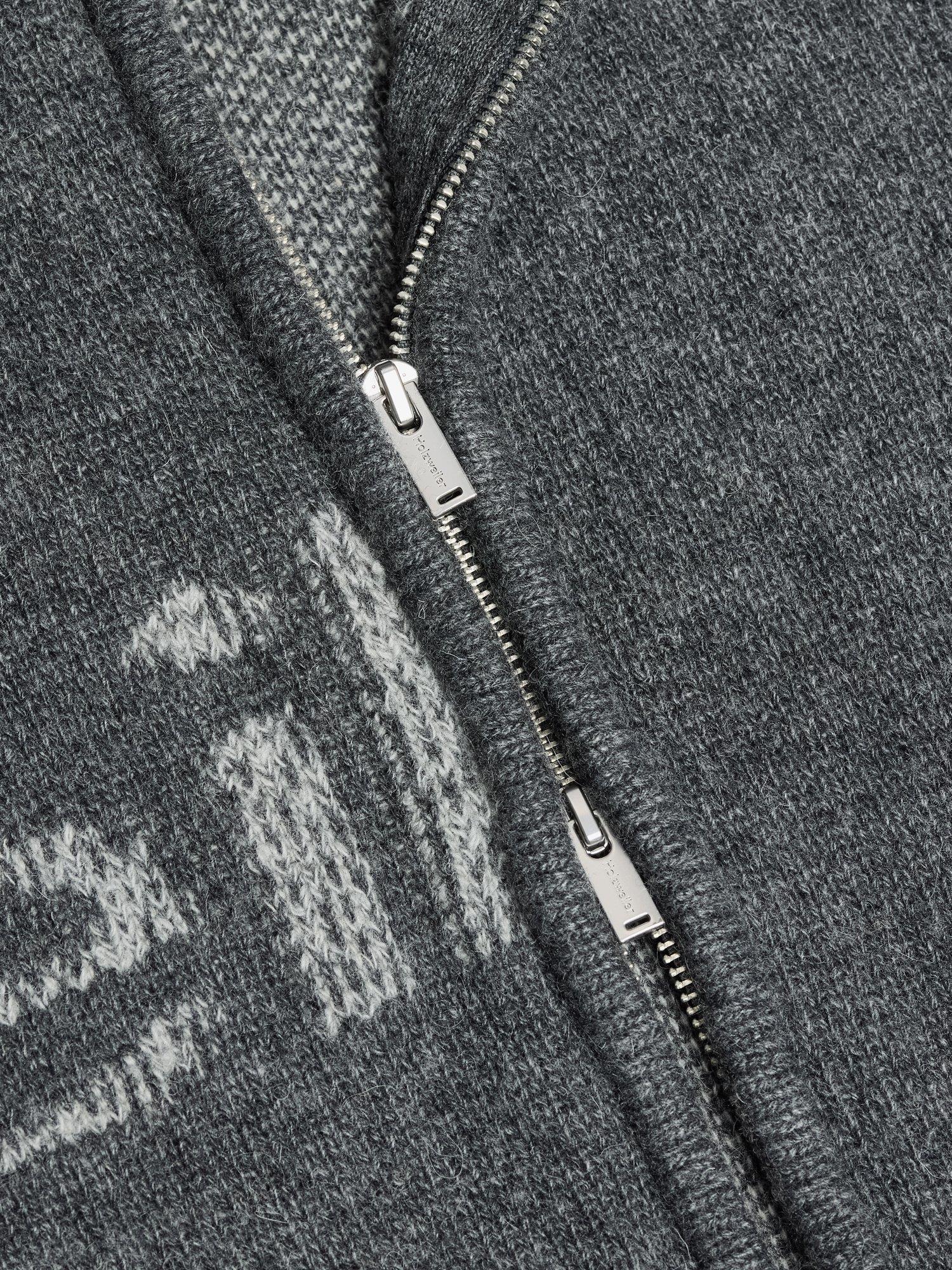 Haza Logo Zip Cardigan  Dk. Grey Mix - Image 2
