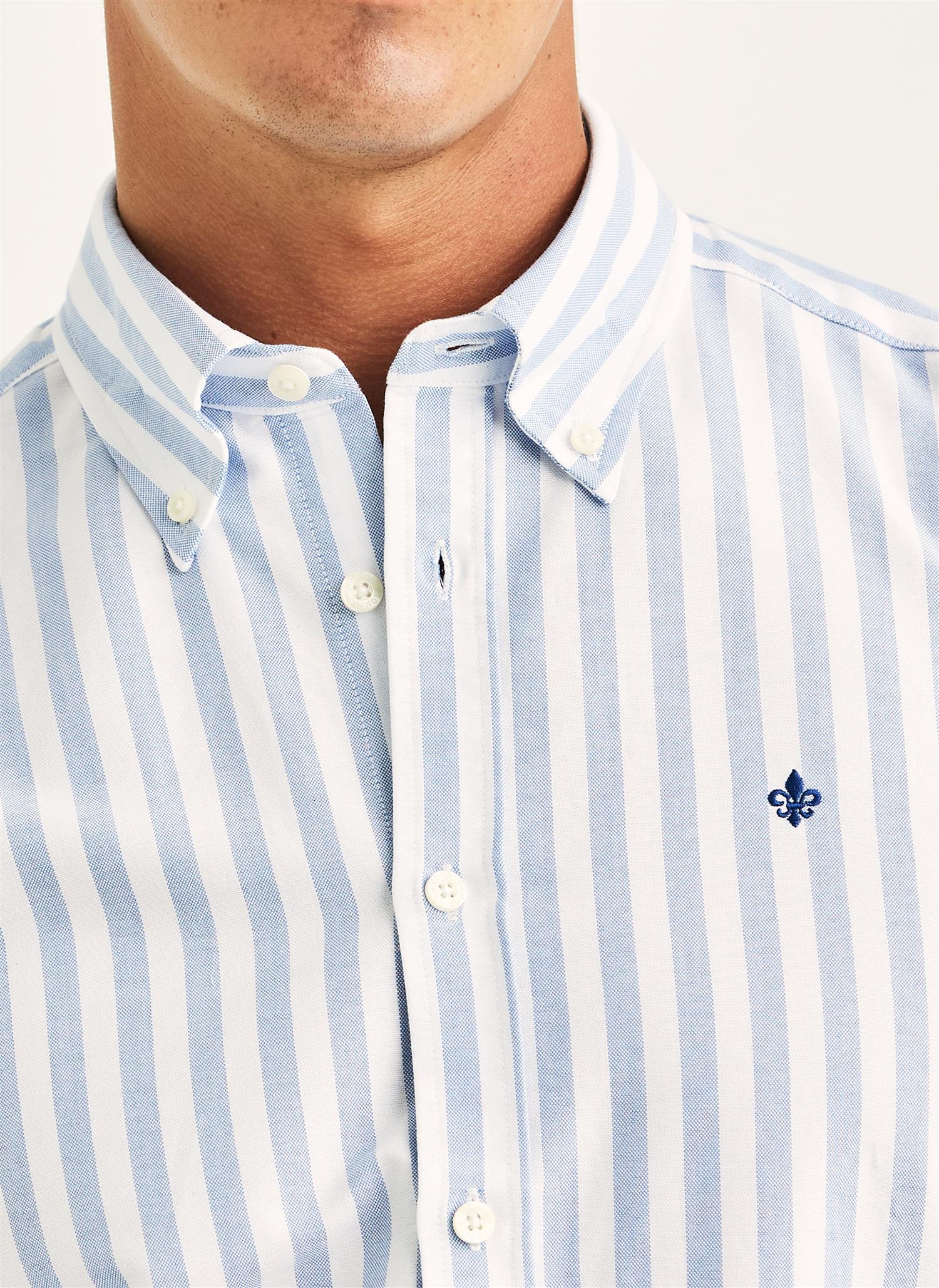 Douglas Oxford Stripe Shirt-Slim Fit  Light Blue - Image 2