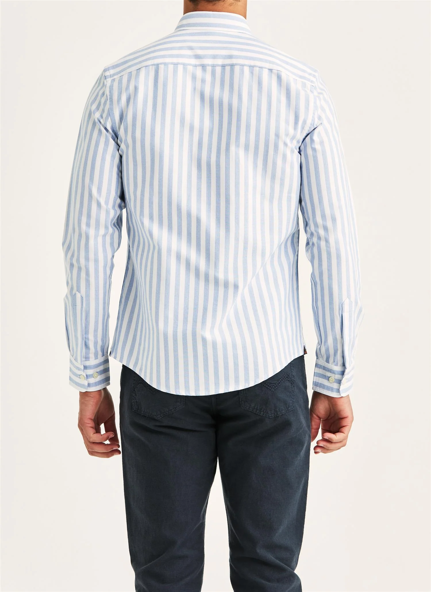 Douglas Oxford Stripe Shirt-Slim Fit  Light Blue - Image 6