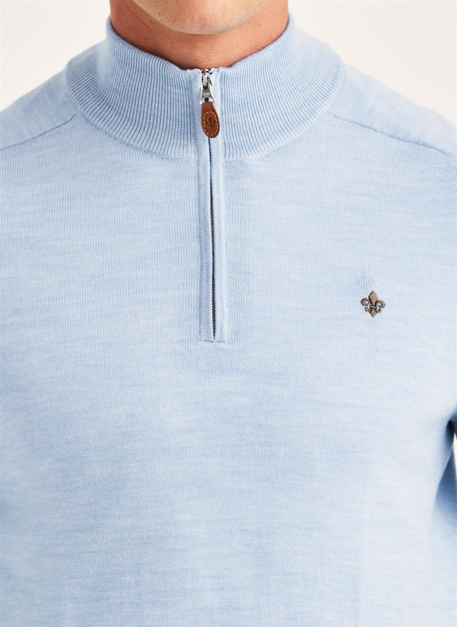 Merino John Zip Light Blue - Image 4