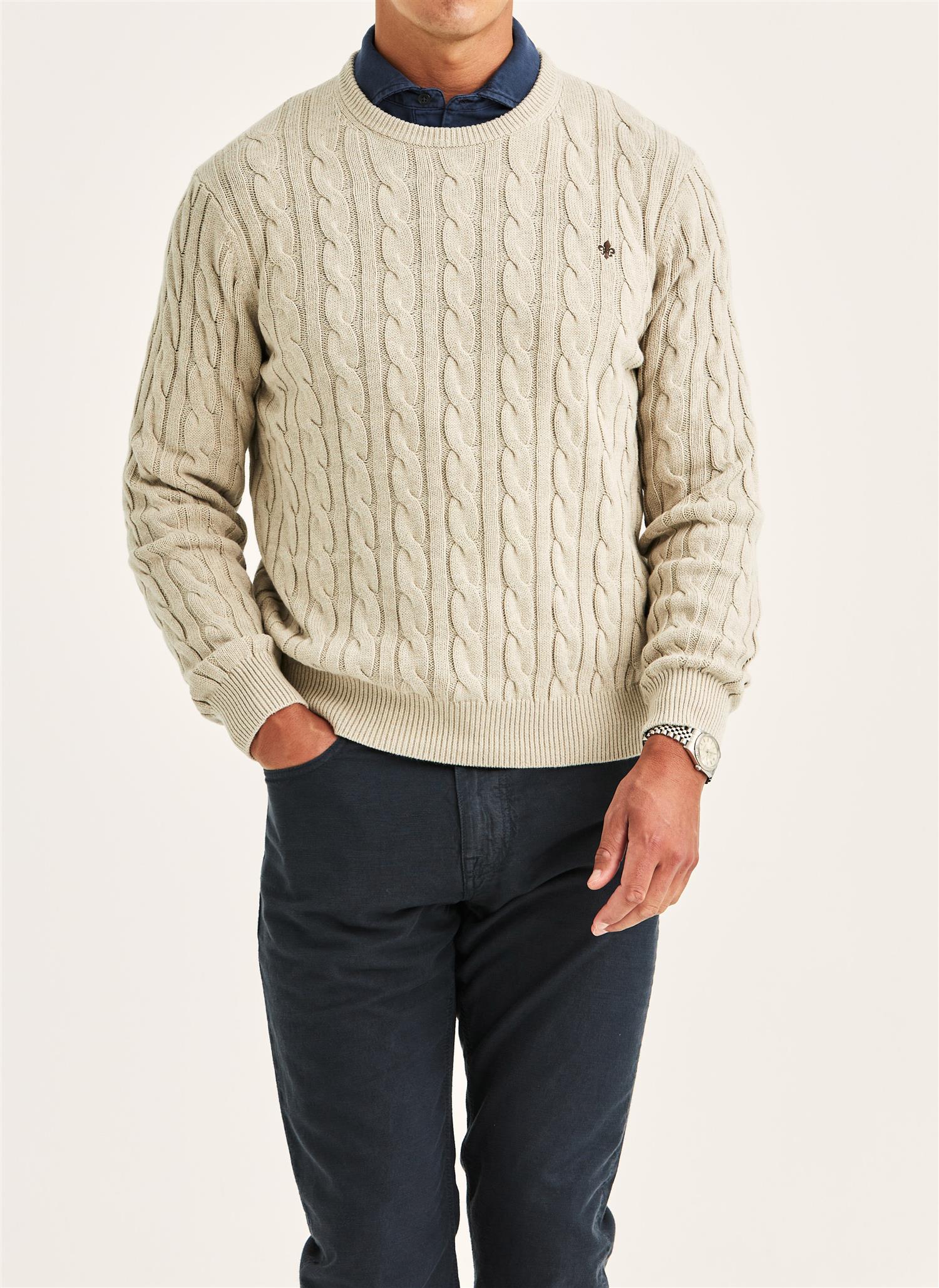 Ethan Cable Oneck  Khaki