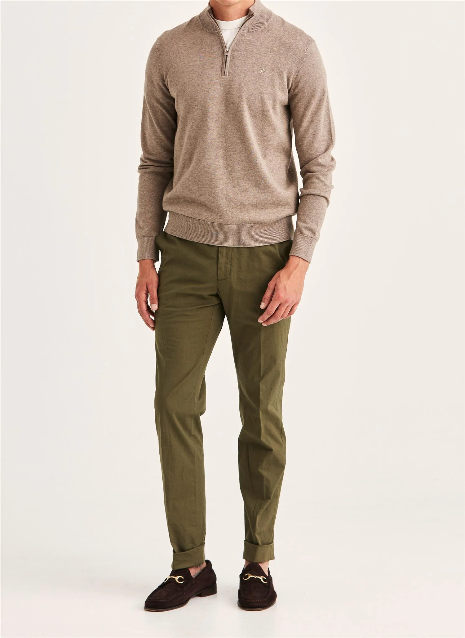 Riley Half Zip  Brown - Image 2