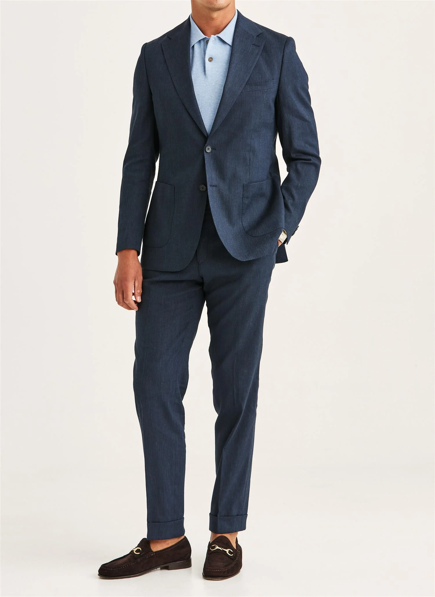 Morris Linen Suit Jacket  Navy - Image 3