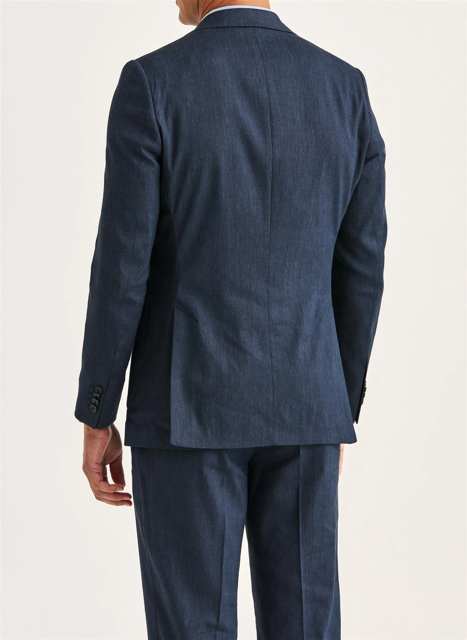 Morris Linen Suit Jacket  Navy - Image 4