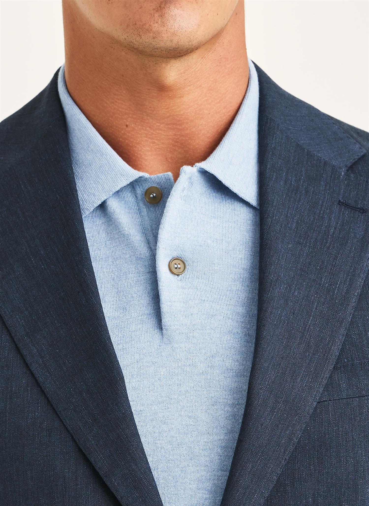 Morris Linen Suit Jacket  Navy - Image 5