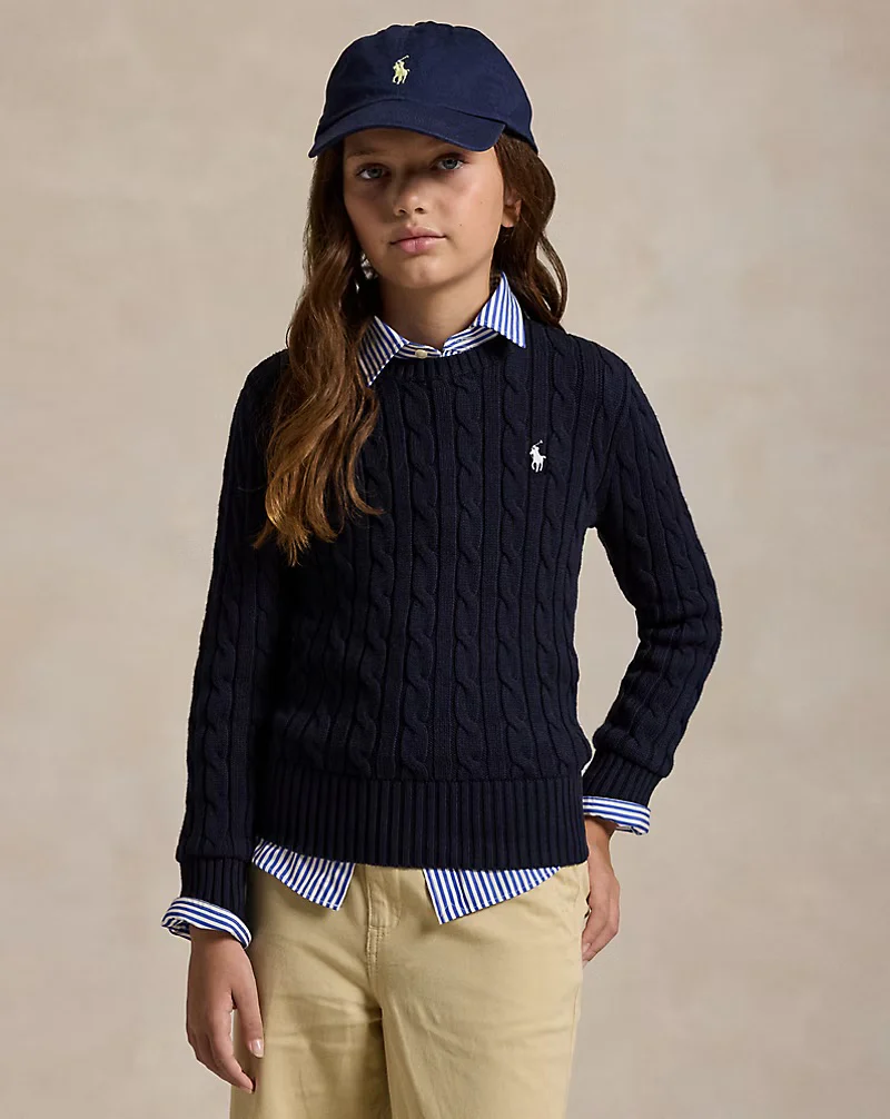 CABLE CN-SWEATER-PULLOVER  Navy - Image 5