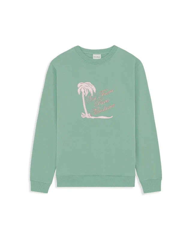 Sweatshirt Slogan Palmier  Water Green