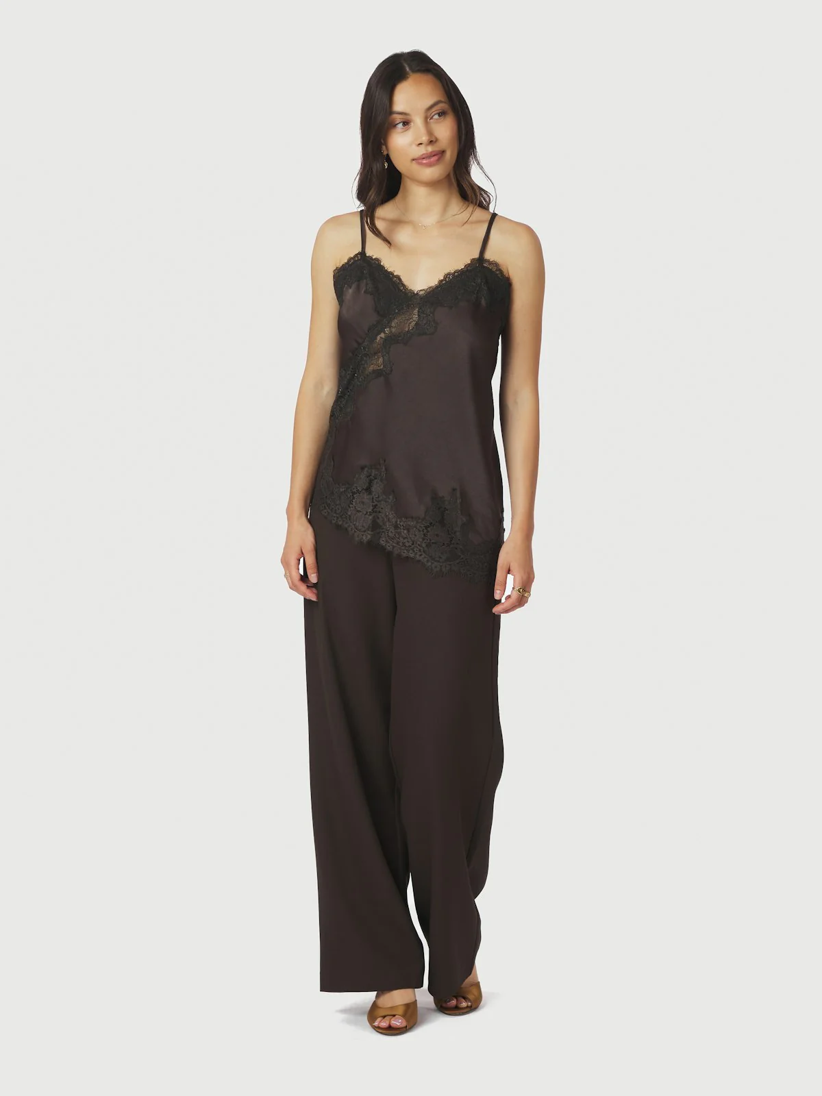 Viole Lace Top  Dark Brown - Image 2
