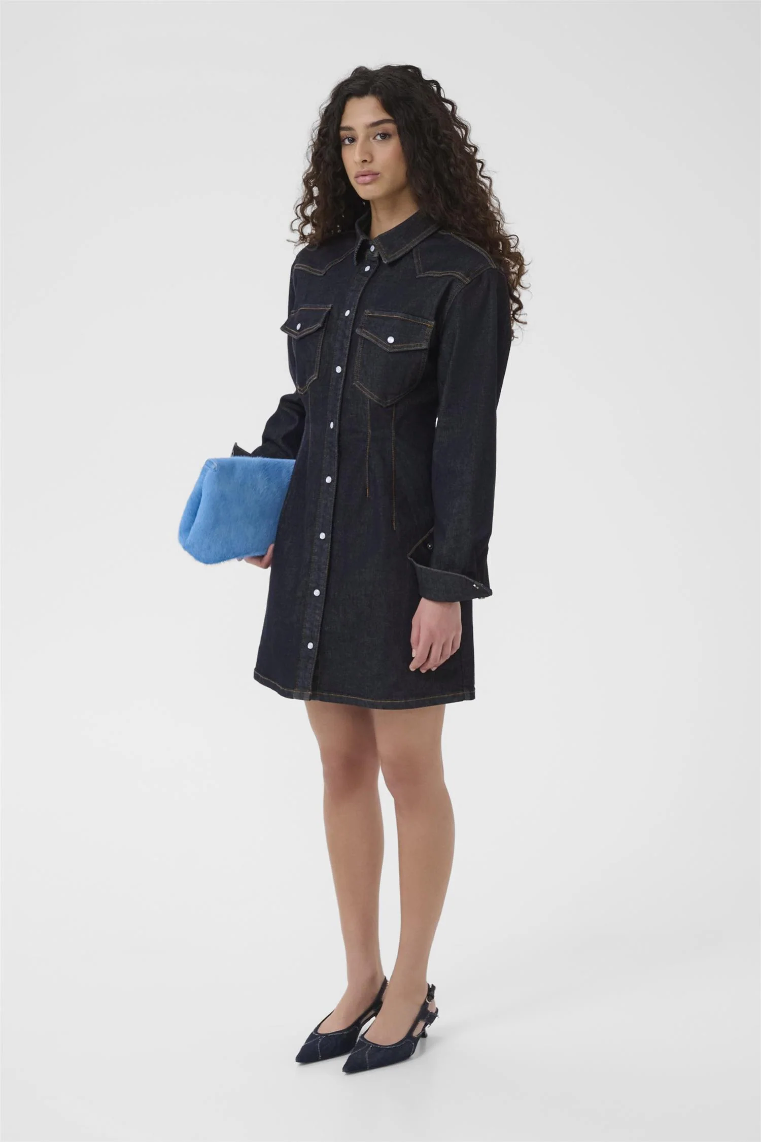 Mae Dress  Dark Blue Rinse - Image 4