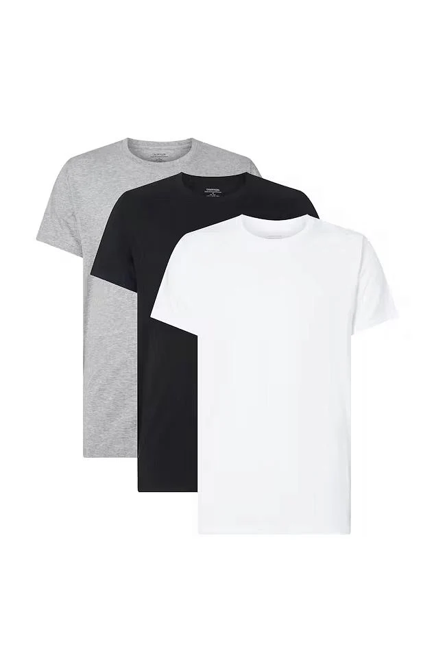 S/s Crew Neck 3pk - Nos Black, White, Grey Heather