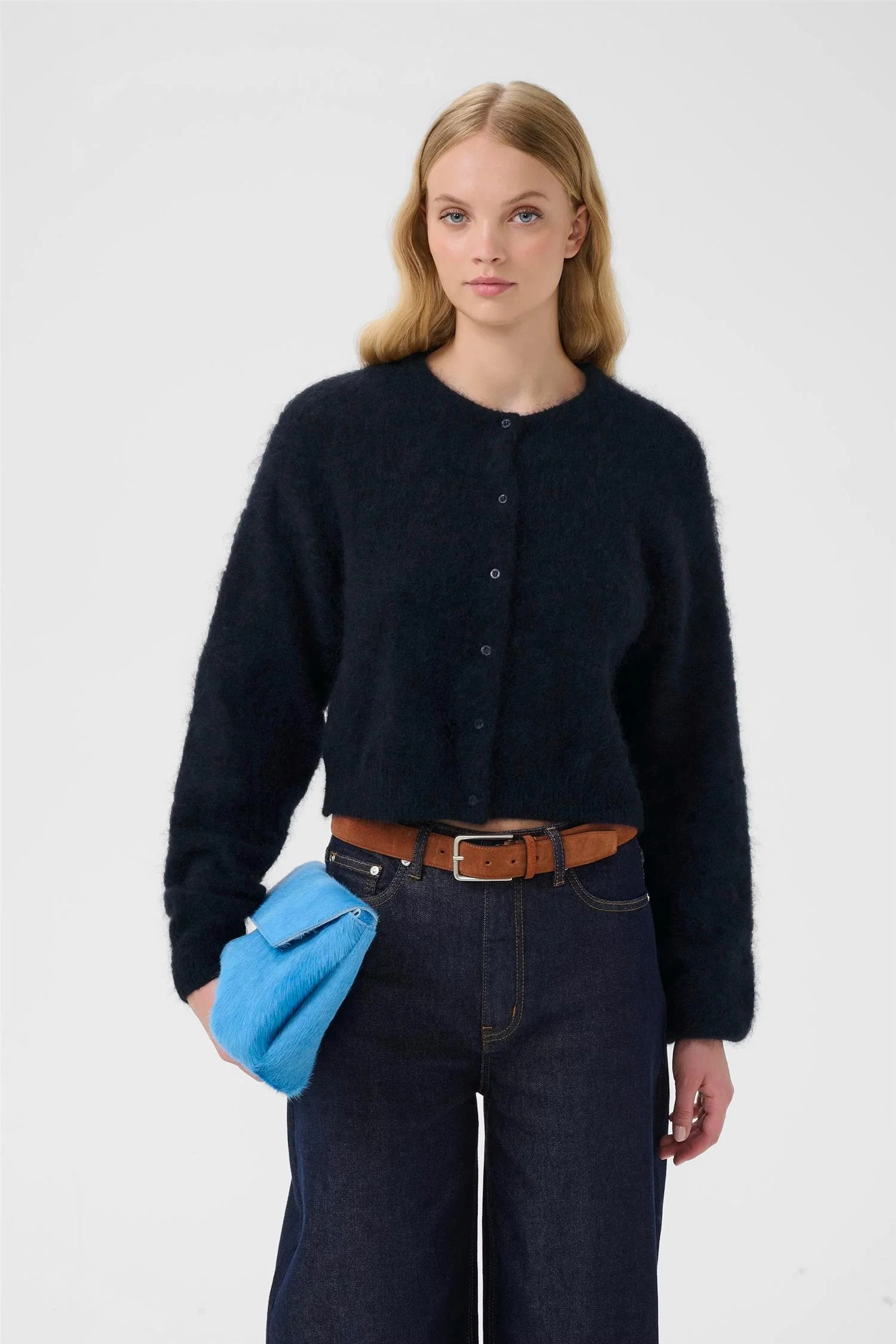 DEBBIE SHORT CARDIGAN  Skycaptain Mélange - Image 6