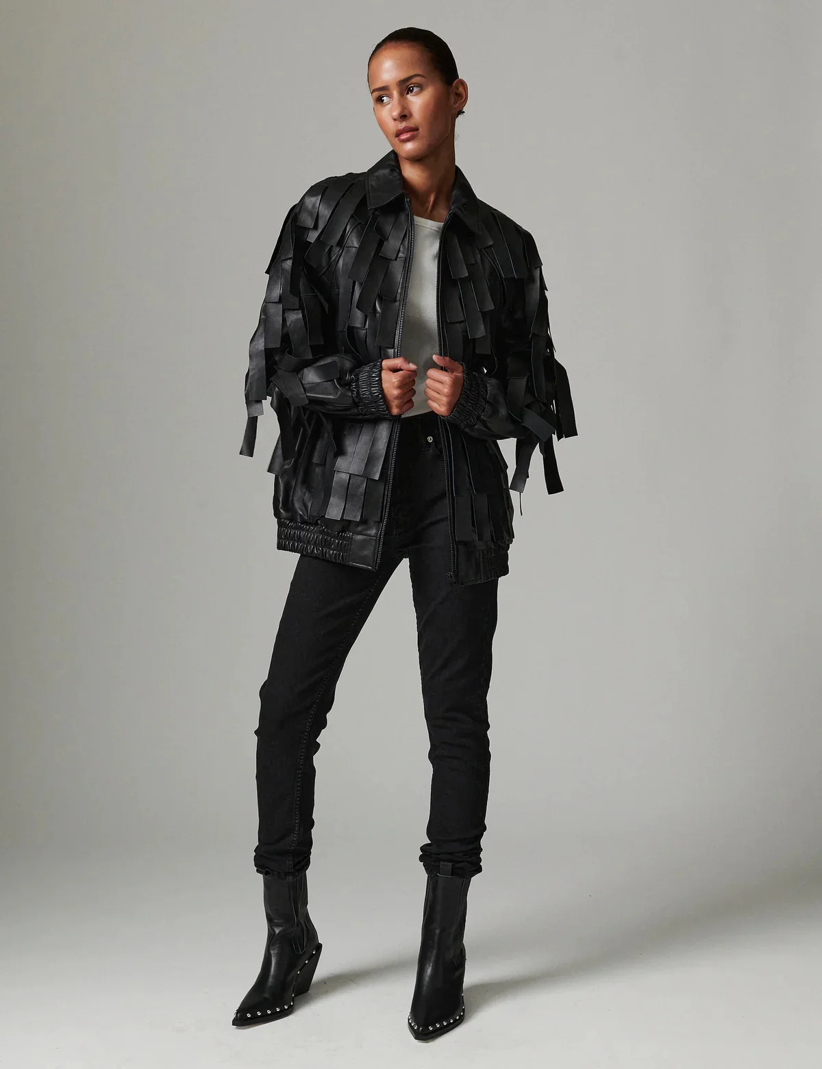 Rafia soft lamb leather  Svart - Image 3