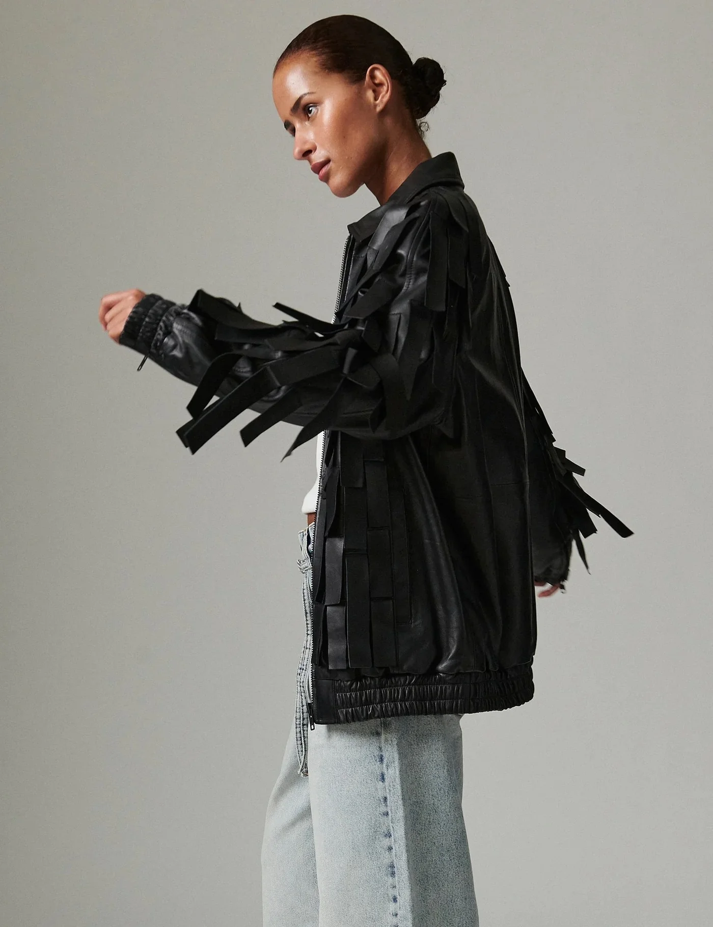 Rafia soft lamb leather  Svart - Image 5