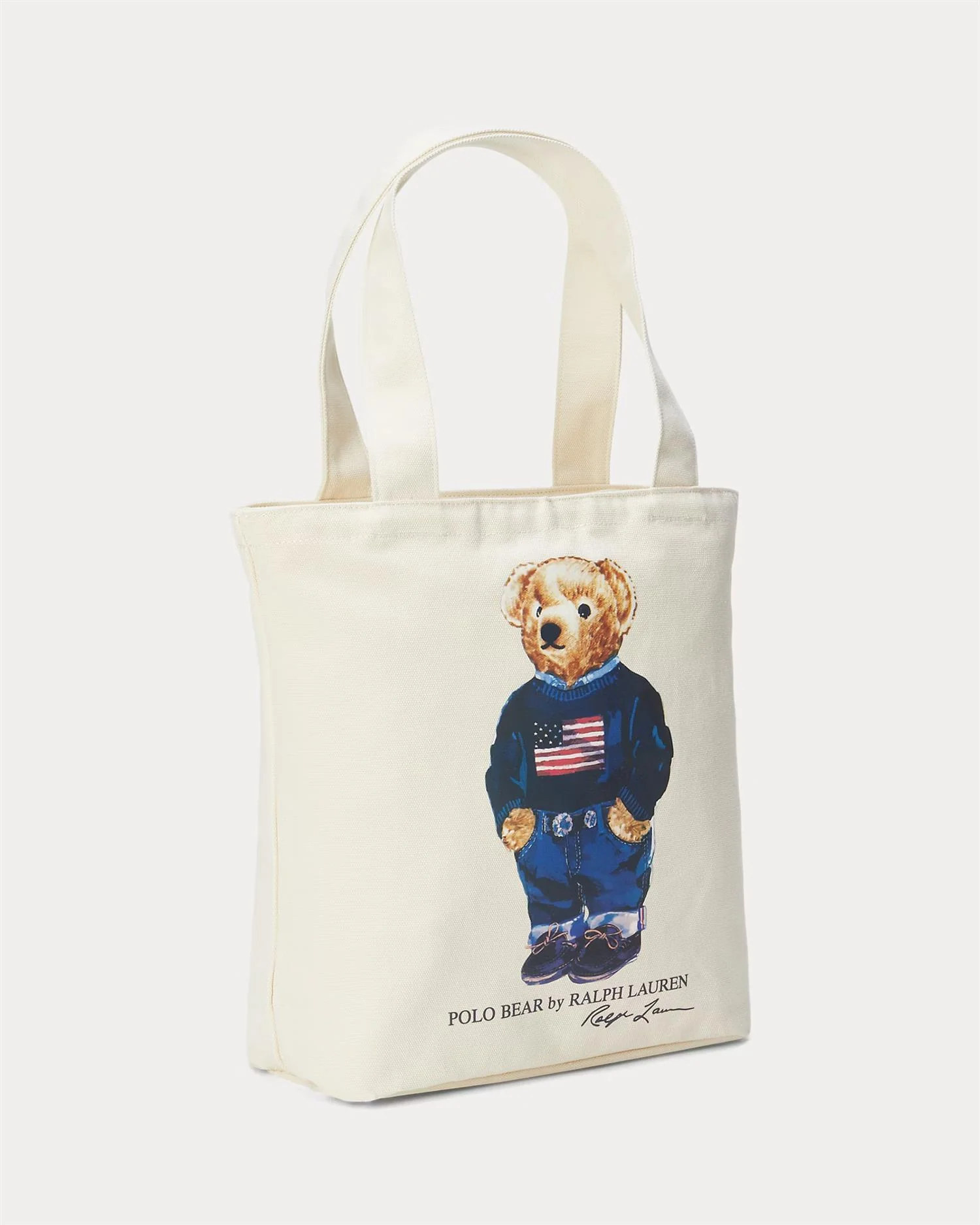 Polo Bear Cotton Canvas Tote Creme - Image 5