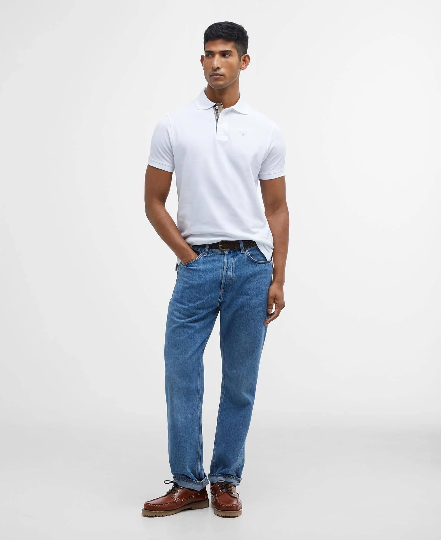 Tartan pique polo shirt White - Image 3
