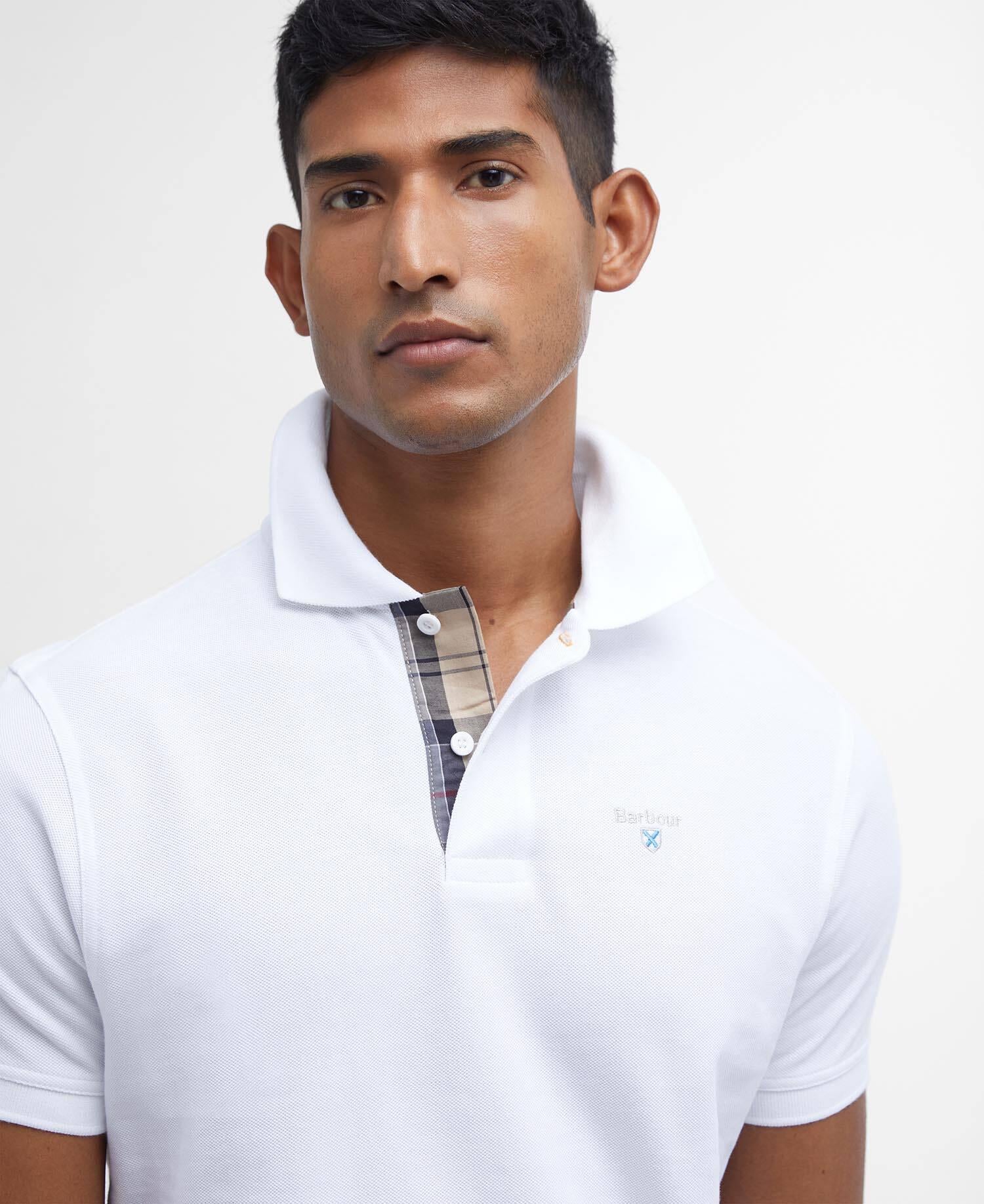 Tartan pique polo shirt White - Image 5