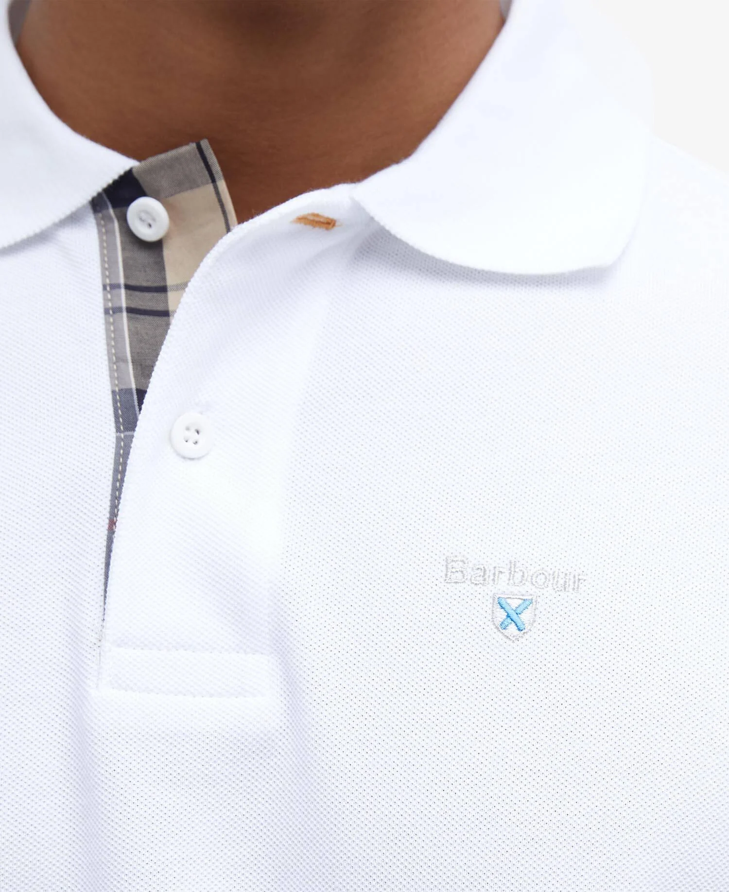 Tartan pique polo shirt White - Image 6