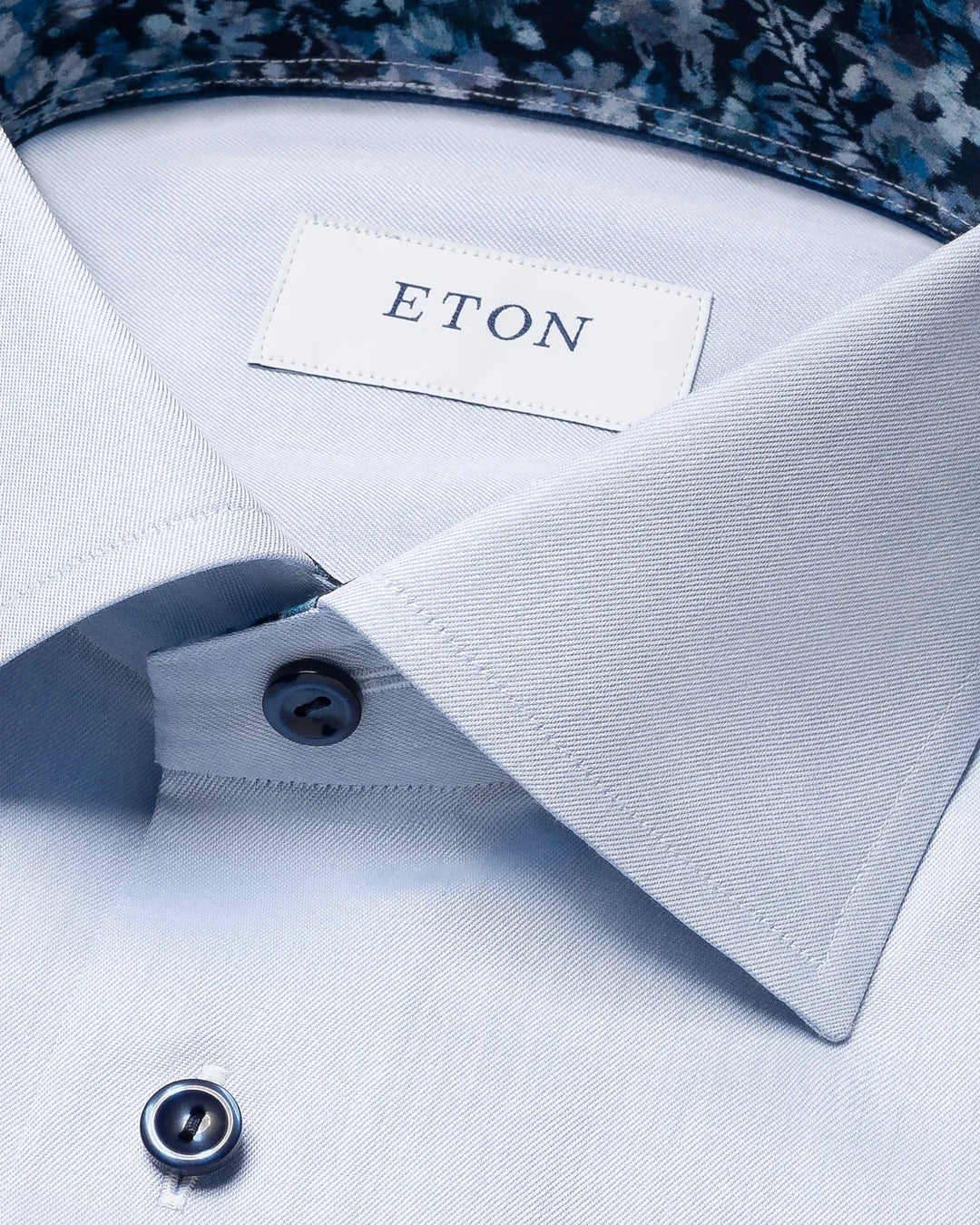 Floral Effect Signature Twill Shirt  Light Blue - Image 5