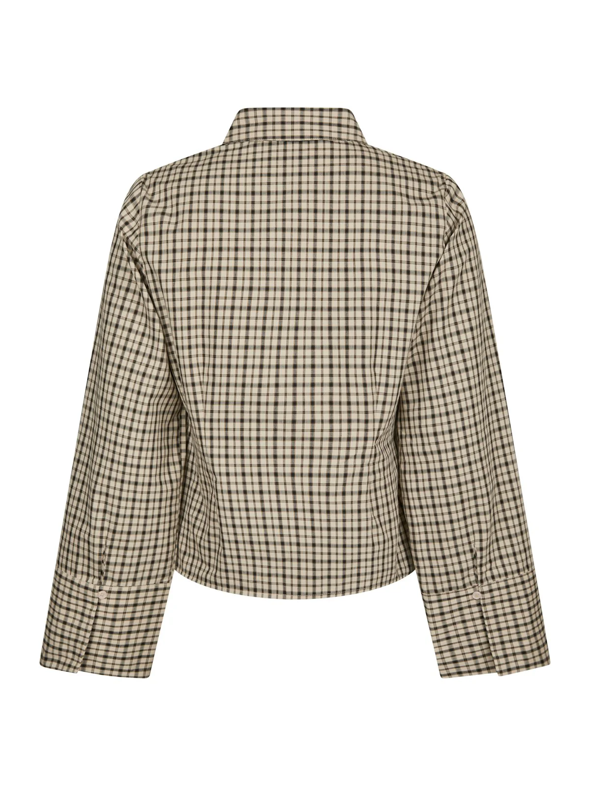 Rosa Checked Shirt Beige - Image 9
