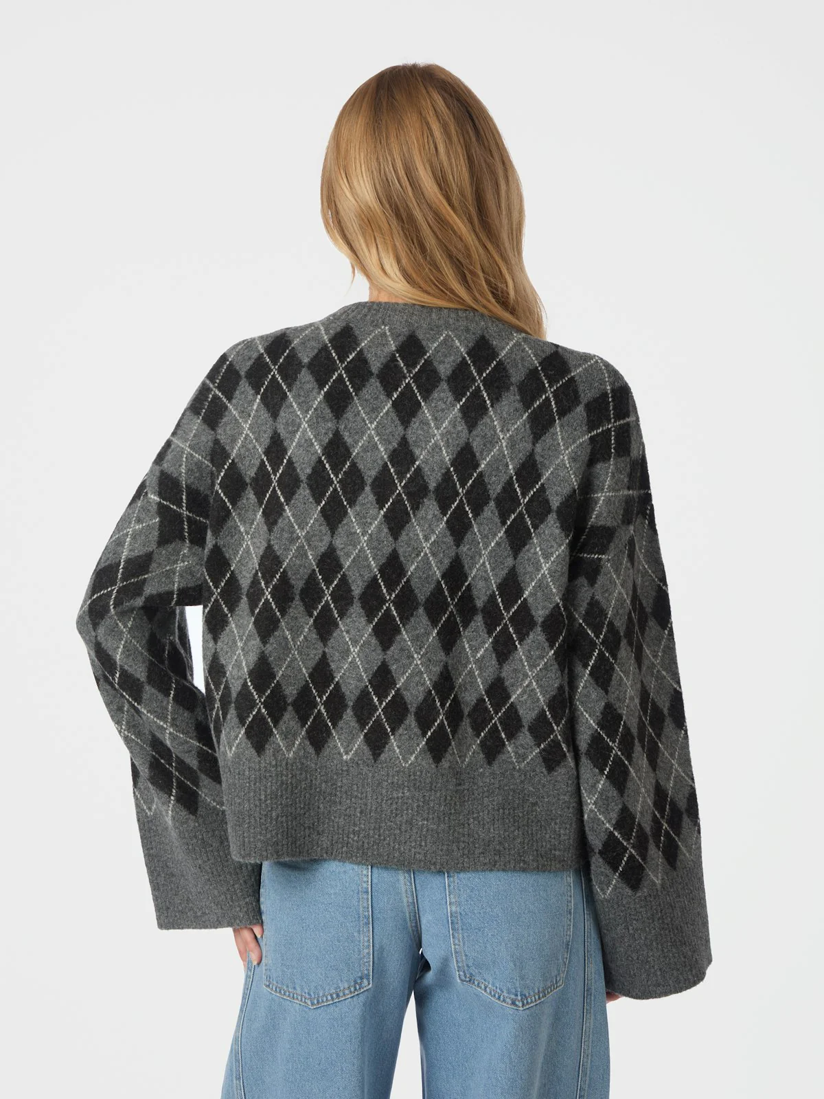 Kick Check Knit Blouse  Antracit - Image 4