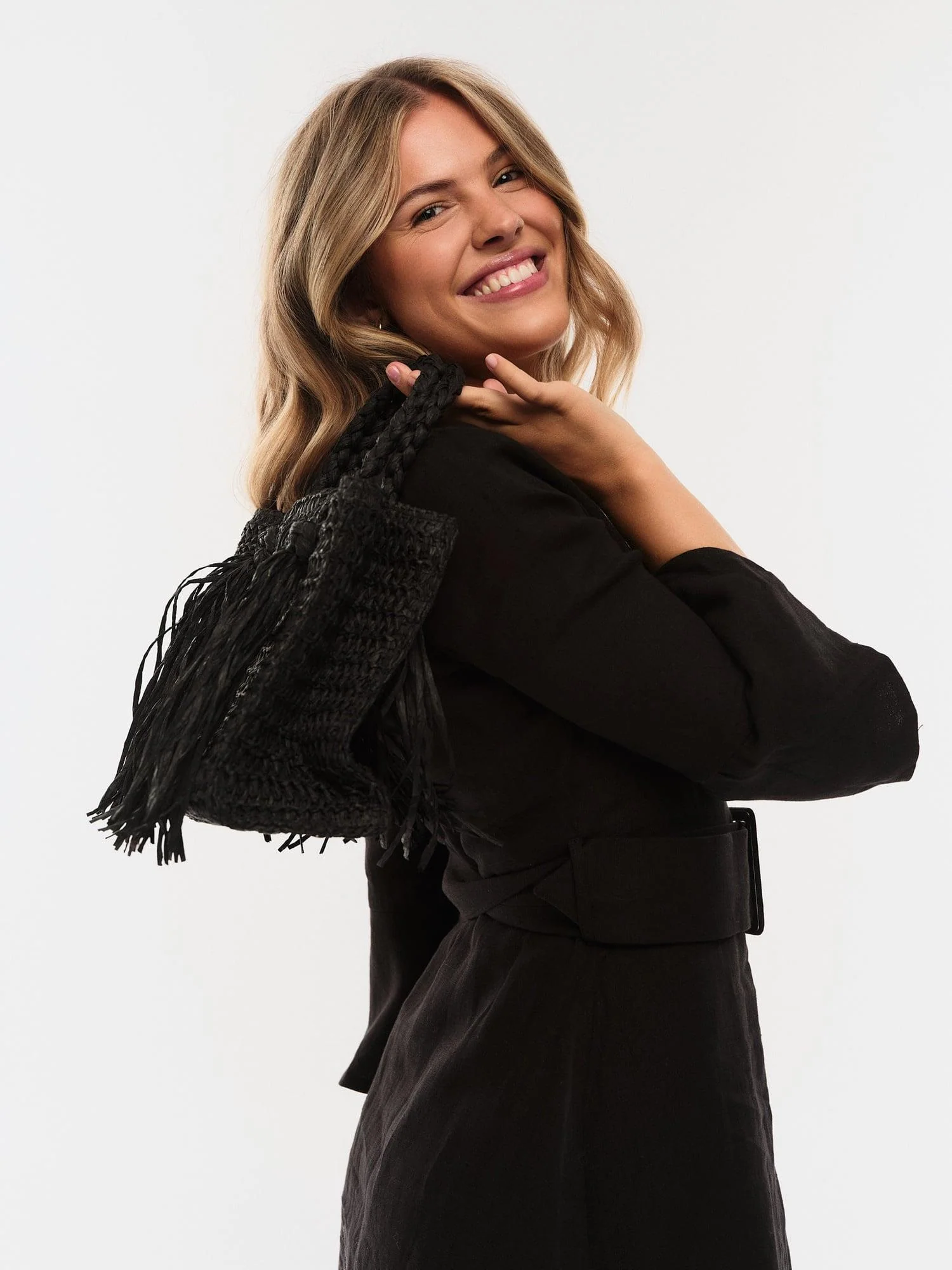 Sigrid Straw Bag  Black - Image 3