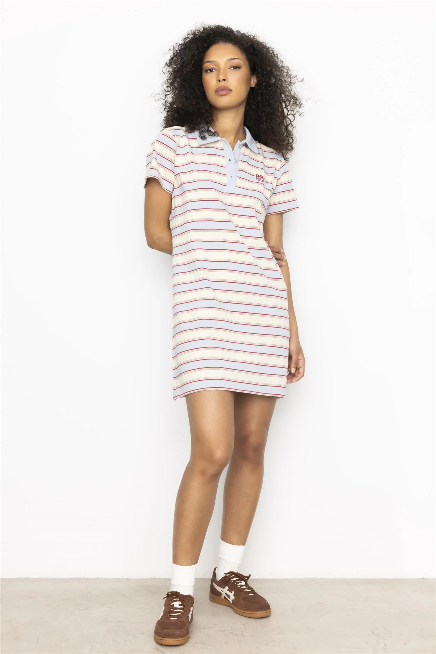 Emma Polo Dress  Ocean Stripe - Image 3