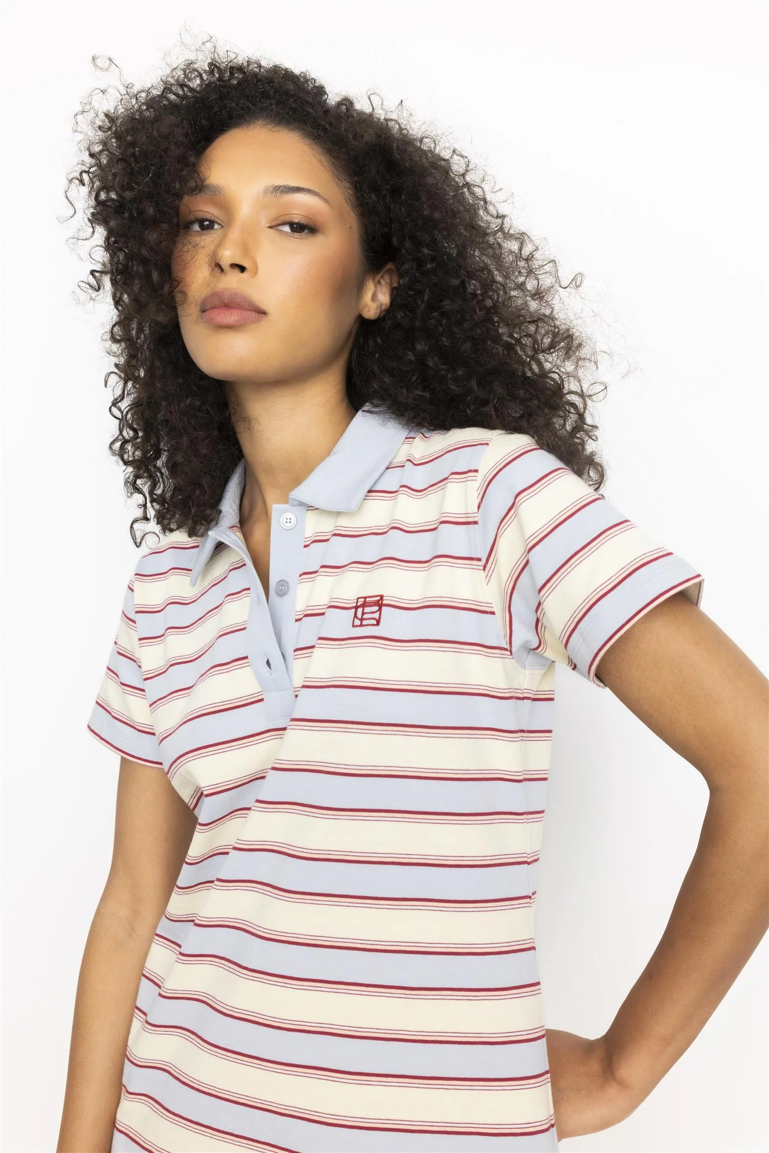 Emma Polo Dress  Ocean Stripe - Image 4