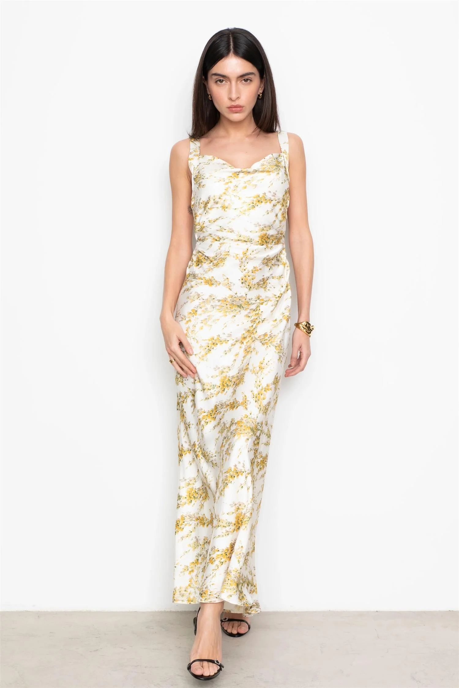 Anna Dress Yellow Mimosa Print - Image 2