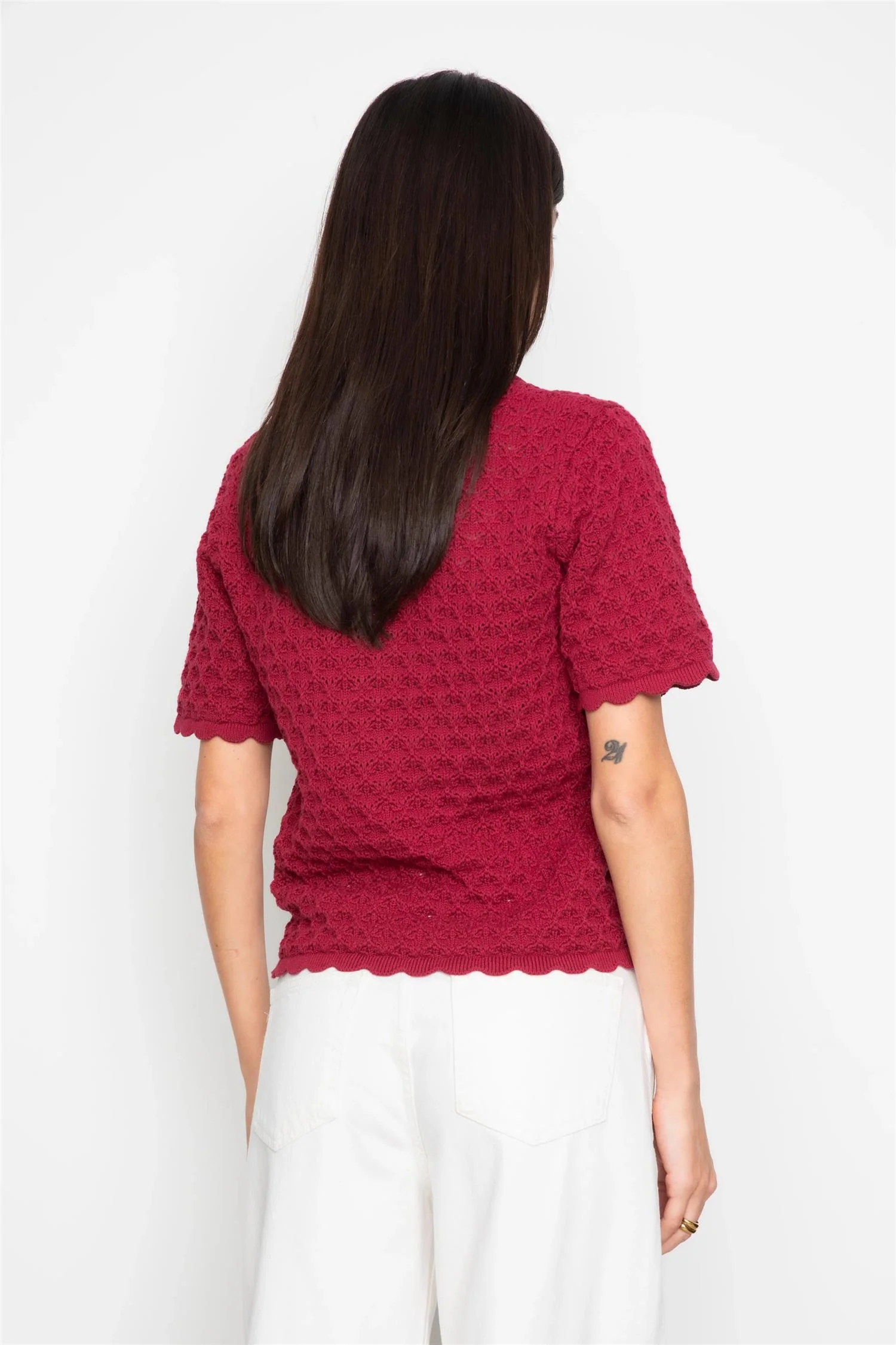 Gwen Knit Tee  Berry - Image 3